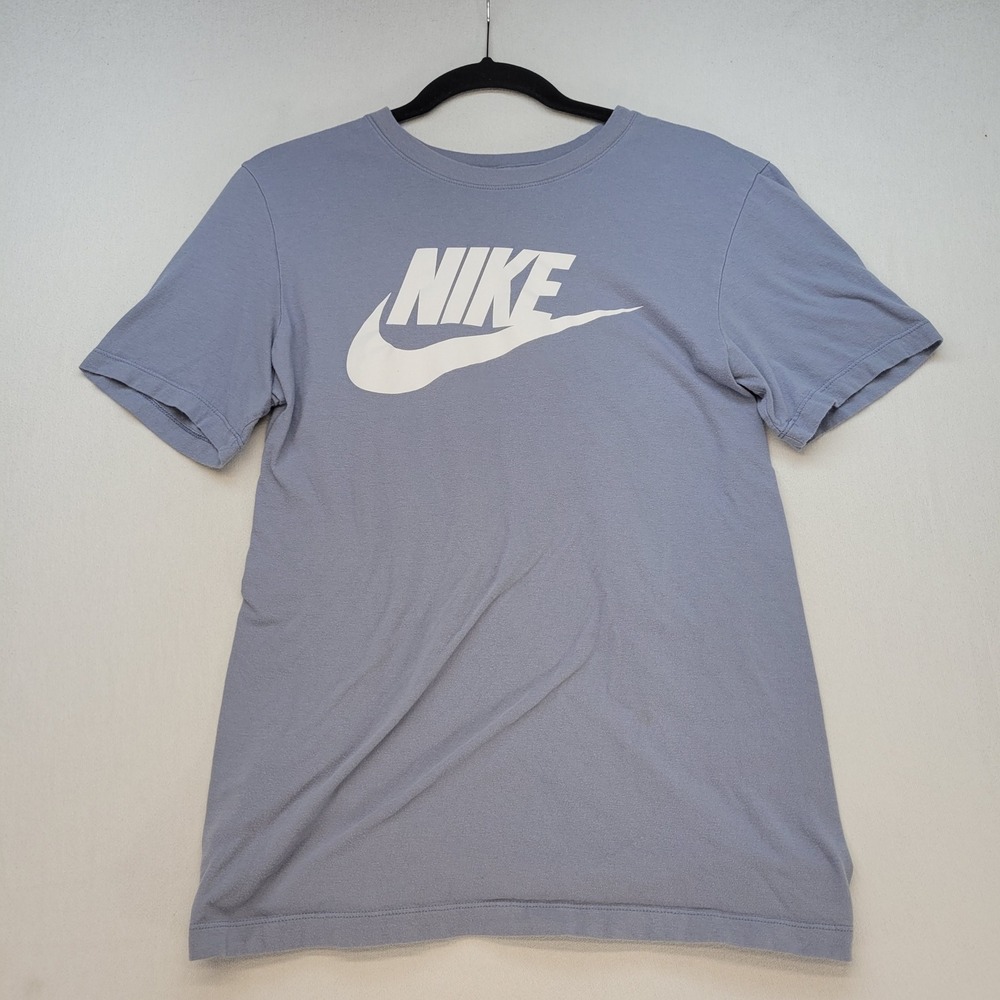 Nike T-Shirt Mens Small Blue Logo The Nike Tee Short Sleeve Sport